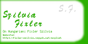 szilvia fixler business card